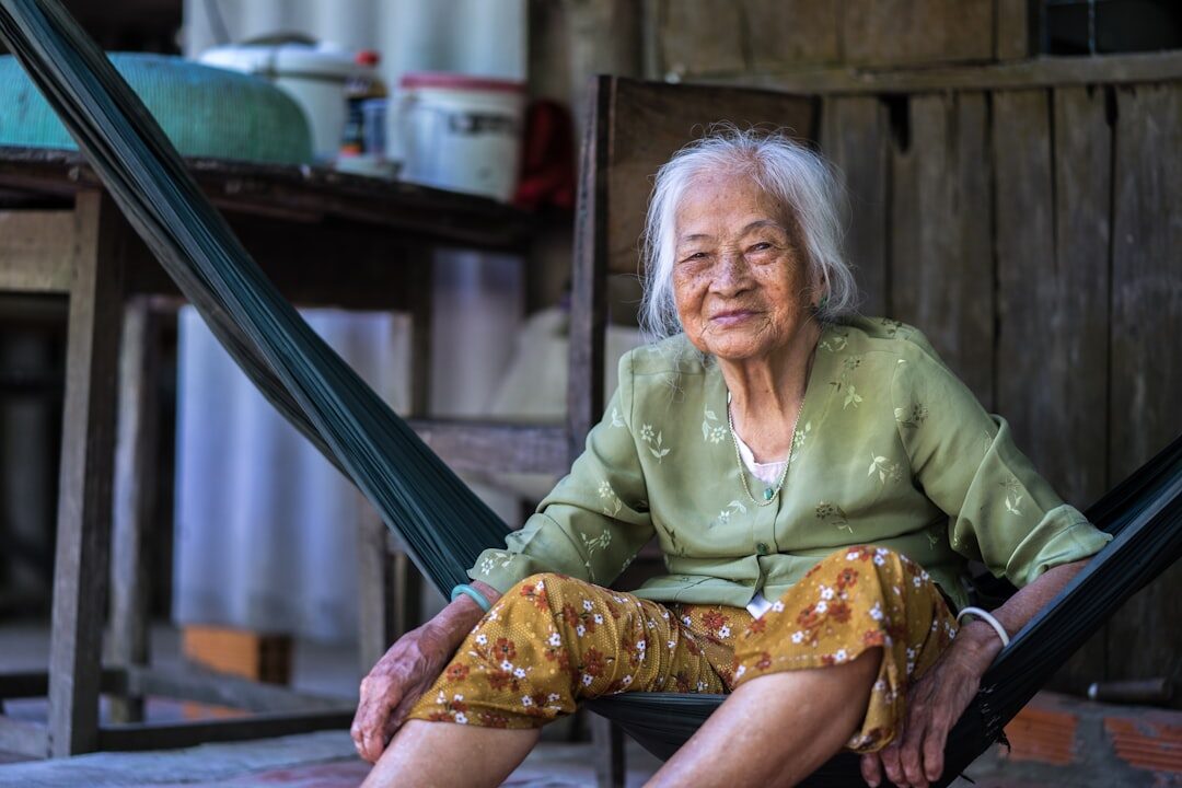 happy elderly woman