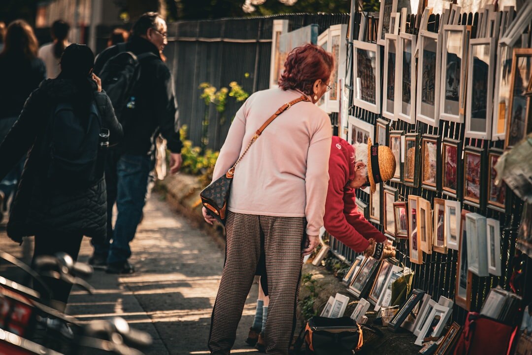 elderly woman checking mail