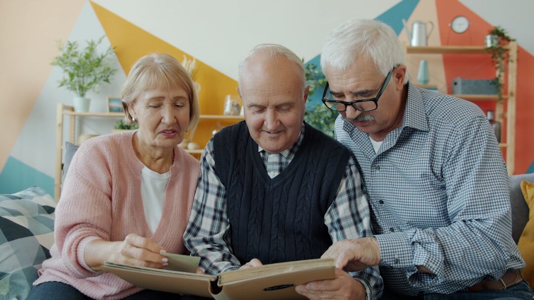 elderly people discussing benefits